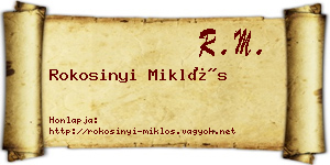 Rokosinyi Miklós névjegykártya