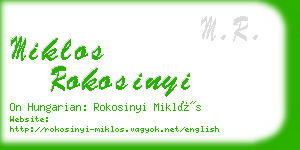 miklos rokosinyi business card